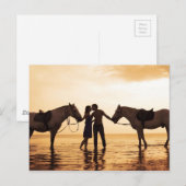 Carte Postale Chevaux en couple (Devant / Derrière)