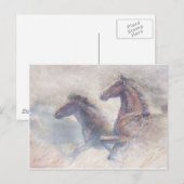 Carte Postale Chevaux En Stampede (Devant / Derrière)