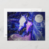 Carte Postale Chevaux et nuit (Devant / Derrière)