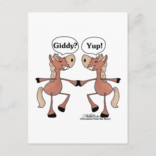Carte Postale Chevaux Giddy Up (Devant)