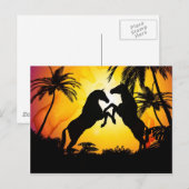 Carte Postale Chevaux noirs (Devant / Derrière)