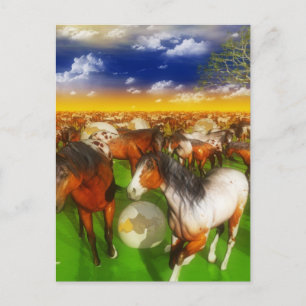 Carte Postale CHEVAUX peintures d'art surréaliste