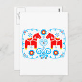 Carte Postale Chevaux Red Dala (Devant / Derrière)