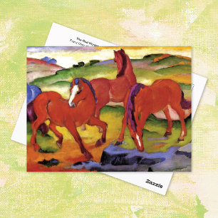 Carte Postale Chevaux rouges Franz Marc