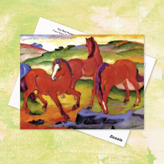 Carte Postale Chevaux rouges Franz Marc