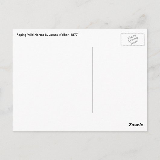 Carte Postale Chevaux sauvages de course par James Walker (Dos)