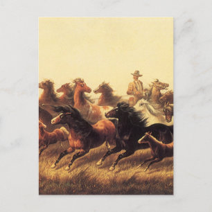 Carte Postale Chevaux sauvages de course par James Walker