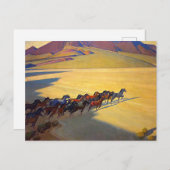 Carte Postale Chevaux sauvages du Nevada par Maynard Dixon (Devant / Derrière)