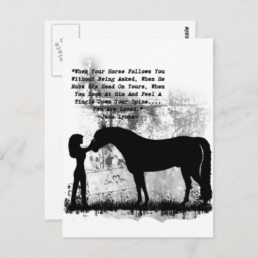 Carte Postale Chevaux - Vous êtes aimés (Devant / Derrière)