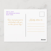 Carte Postale Cheveux brun clair violet Princesse Sweet Seize An (Dos)