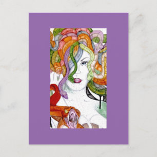 Carte Postale Cheveux de serpent Medusa Peinture mythique grecqu