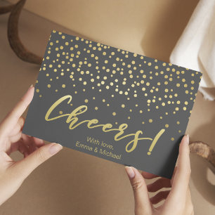 Carte Postale Cheveux - Gold Script & Confetti