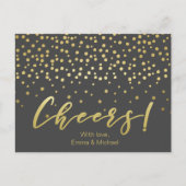 Carte Postale Cheveux - Gold Script & Confetti (Devant)