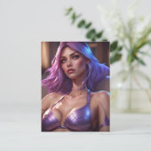 Carte Postale Cheveux mignon pourpre (Debout devant)