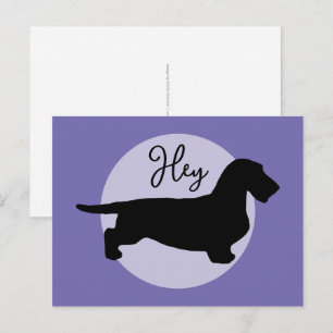 Carte Postale Cheveux ronds Dachshund - Silhouette 1