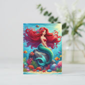Carte Postale Cheveux rouges de sirène (Debout devant)
