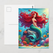 Carte Postale Cheveux rouges de sirène (Devant / Derrière)
