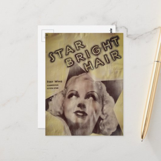 Carte Postale Cheveux Star Bright Publicité Rétro (Devant/Arrière en situation)