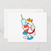 Carte Postale Chèvre comme infirmière à la vaccination avec seri (Devant / Derrière)