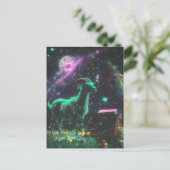 Carte Postale Chèvre de science-fiction dans l'espace avec fanta (Debout devant)