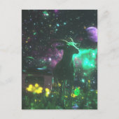 Carte Postale Chèvre de science-fiction dans l'espace avec fanta (Devant)