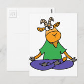 Carte Postale Chèvre Drôle Faire Lotus Position Yoga (Devant / Derrière)