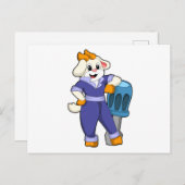 Carte Postale Chèvre en tant que mécanicien avec tournevis (Devant / Derrière)