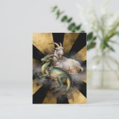 Carte Postale Chèvre et dragon de fantaisie (Debout devant)