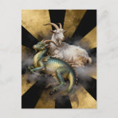 Carte Postale Chèvre et dragon de fantaisie (Devant)