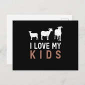 Carte Postale Chèvre J'Aime Mes Enfants Chèvres (Devant / Derrière)