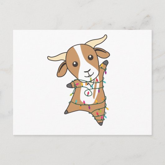 Carte Postale Chèvre Noël Chèvres Animaux d'hiver (Devant)