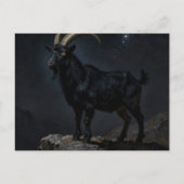Carte Postale Chèvre noire la nuit (Devant)