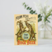 Carte Postale Chèvres Bock Bière Publicité (Debout devant)