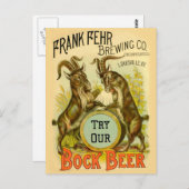 Carte Postale Chèvres Bock Bière Publicité (Devant / Derrière)