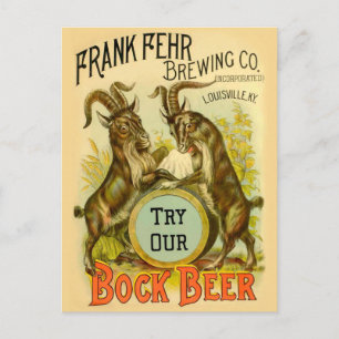 Carte Postale Chèvres Bock Bière Publicité