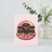 Carte Postale Chèvres Rottweiler Flottes de la piscine d'été (Debout devant)