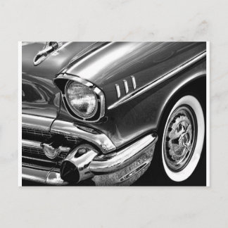 Carte Postale Chevrolet Bel Air noir et blanc 1957