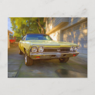 CARTE POSTALE CHEVROLET CHEVELLE SS 396 1968