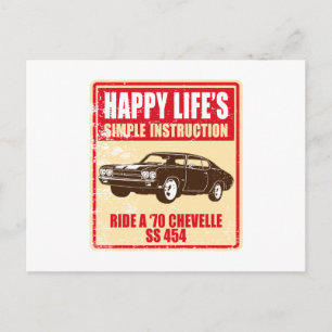 Carte Postale Chevrolet Chevelle SS 454 1970