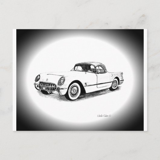 Carte Postale Chevrolet Corvette 1954 (Devant)