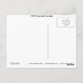 Carte Postale Chevrolet Corvette 1959 (Dos)