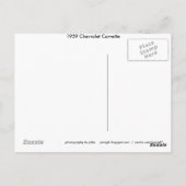 Carte Postale Chevrolet Corvette 1959 (Dos)