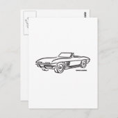 Carte Postale Chevrolet Corvette 1966 (Devant / Derrière)