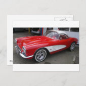 Carte Postale Chevrolet Corvette classique (Devant / Derrière)