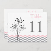 Carte Postale Chevron blanc gris rose à deux faces Numéro de tab (Devant / Derrière)