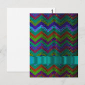 Carte Postale chevron damassé coloré (Devant / Derrière)