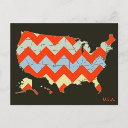 carte postale chevron des États-Unis (Devant)