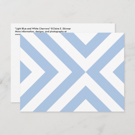 Carte Postale Chevrons bleu clair et blanc (Devant / Derrière)
