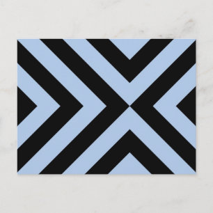 Carte Postale Chevrons bleu clair et noir