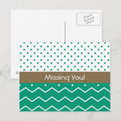 Carte Postale Chevrons d'émeraude et Pois manquants (Devant / Derrière)